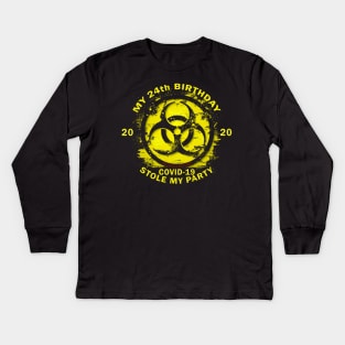 24th Birthday Quarantine Kids Long Sleeve T-Shirt